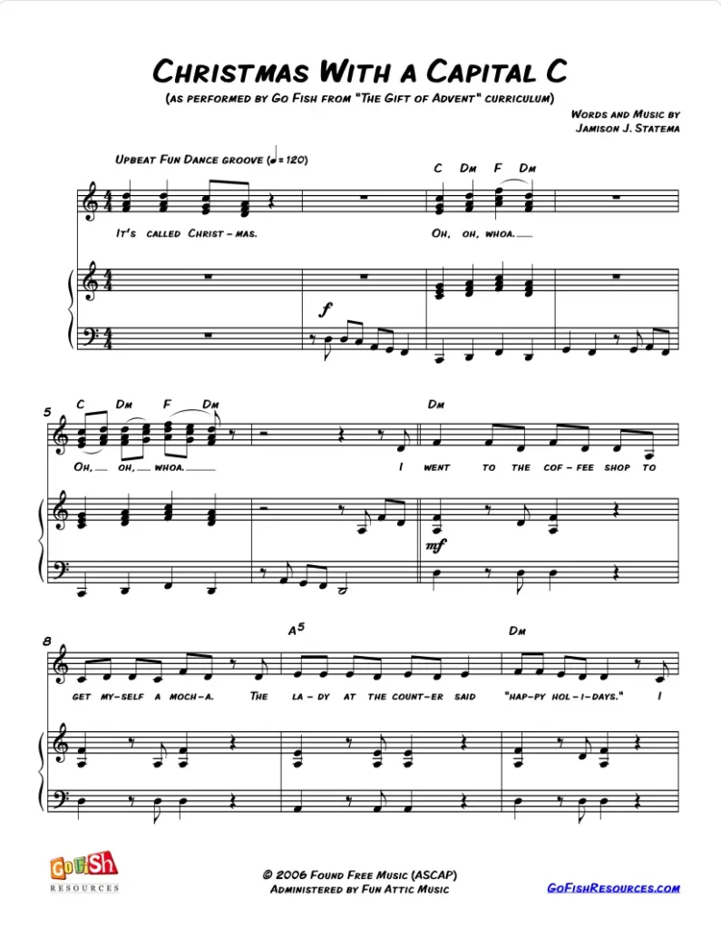 Christmas With A Capital C - Sheet Music