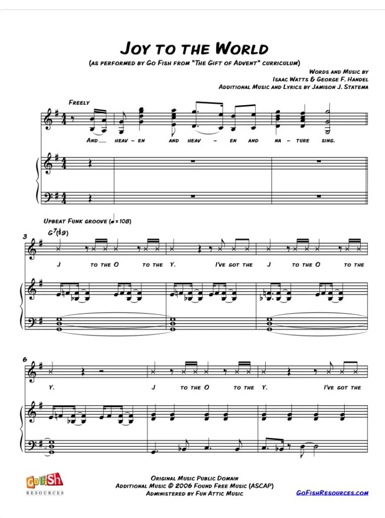 Joy To The World - Sheet Music
